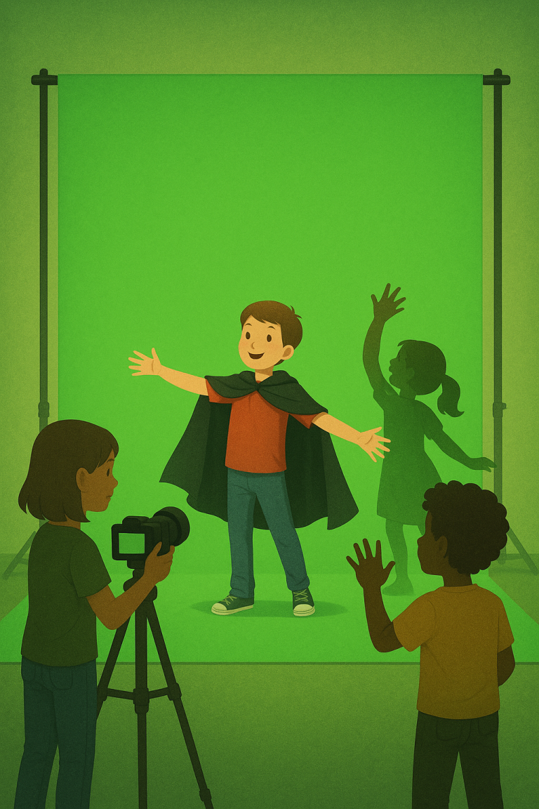 Toveren met green screens