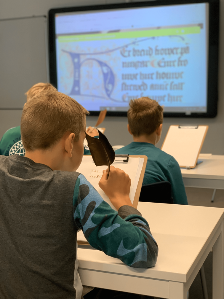Workshop monnikenschrift: ganzenveer schrijven